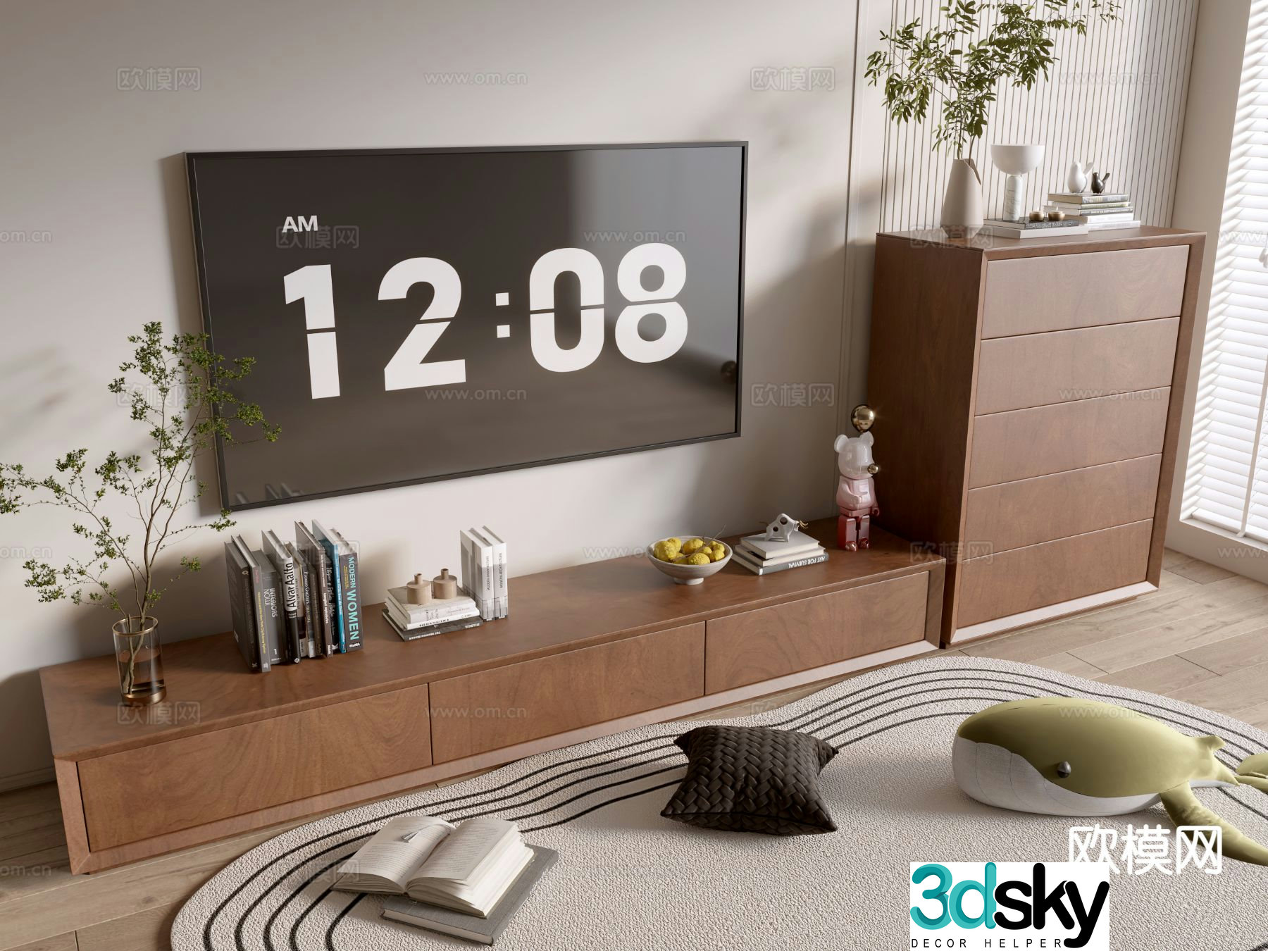 Medieval style TV cabinet chest 3D model