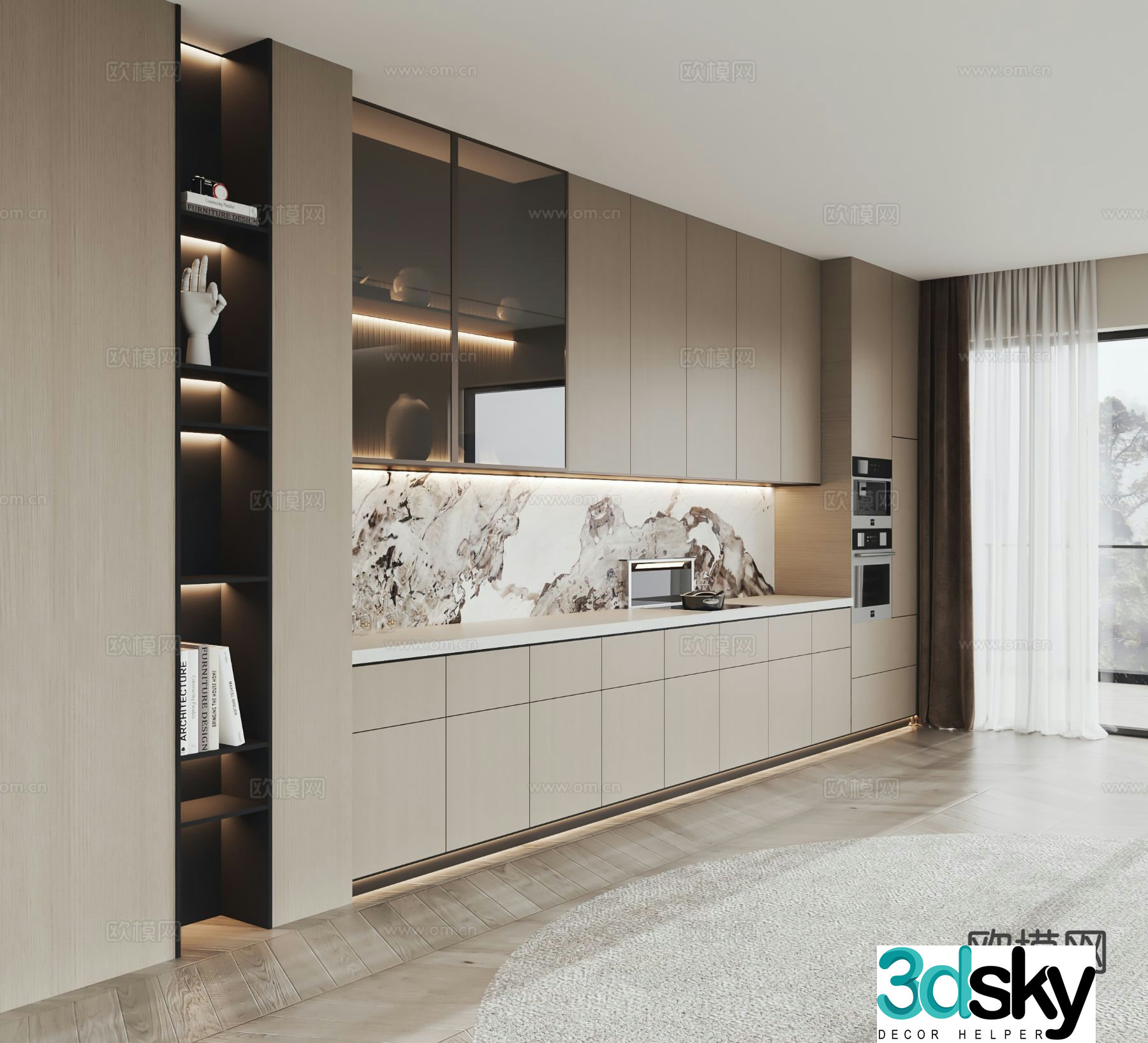 Modern wine cabinet sideboard 3d model