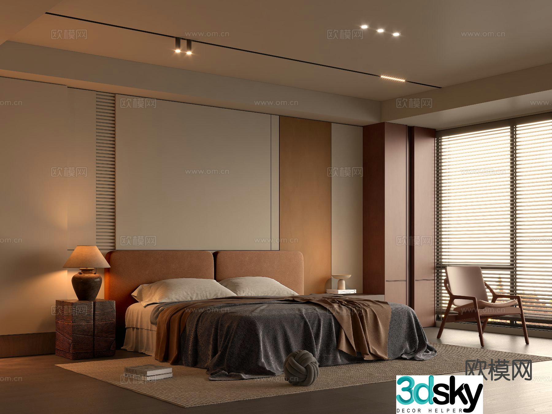 Medieval style bedroom master bedroom 3d model