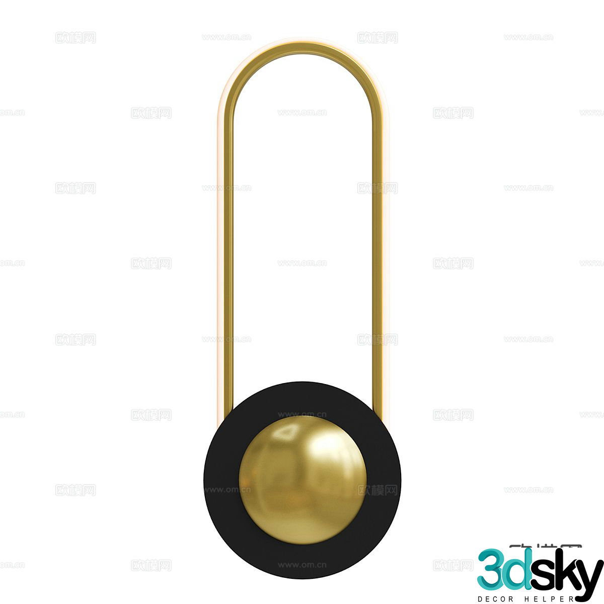 Light luxury simple wall lamp 3D model