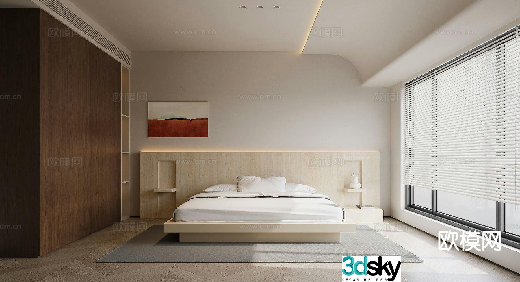 Modern bedroom master bedroom 3d model