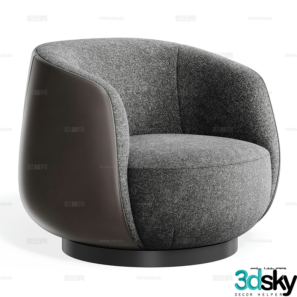 Simple single sofa fabric sofa 3d model