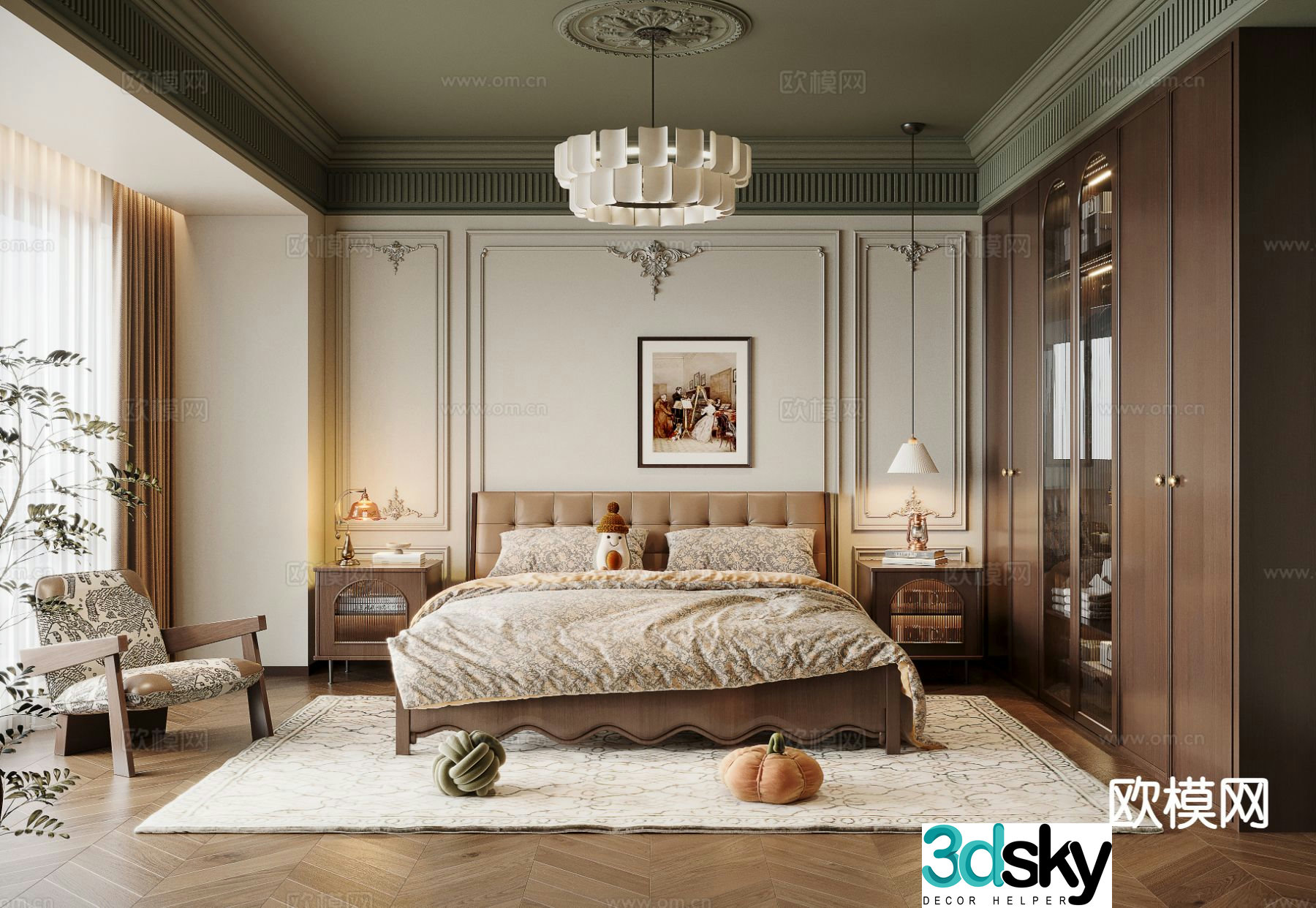 French bedroom master bedroom 3d model