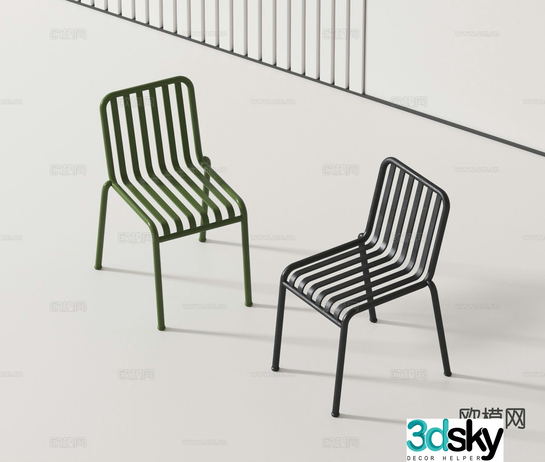 Modern single chair metal chair 3d model