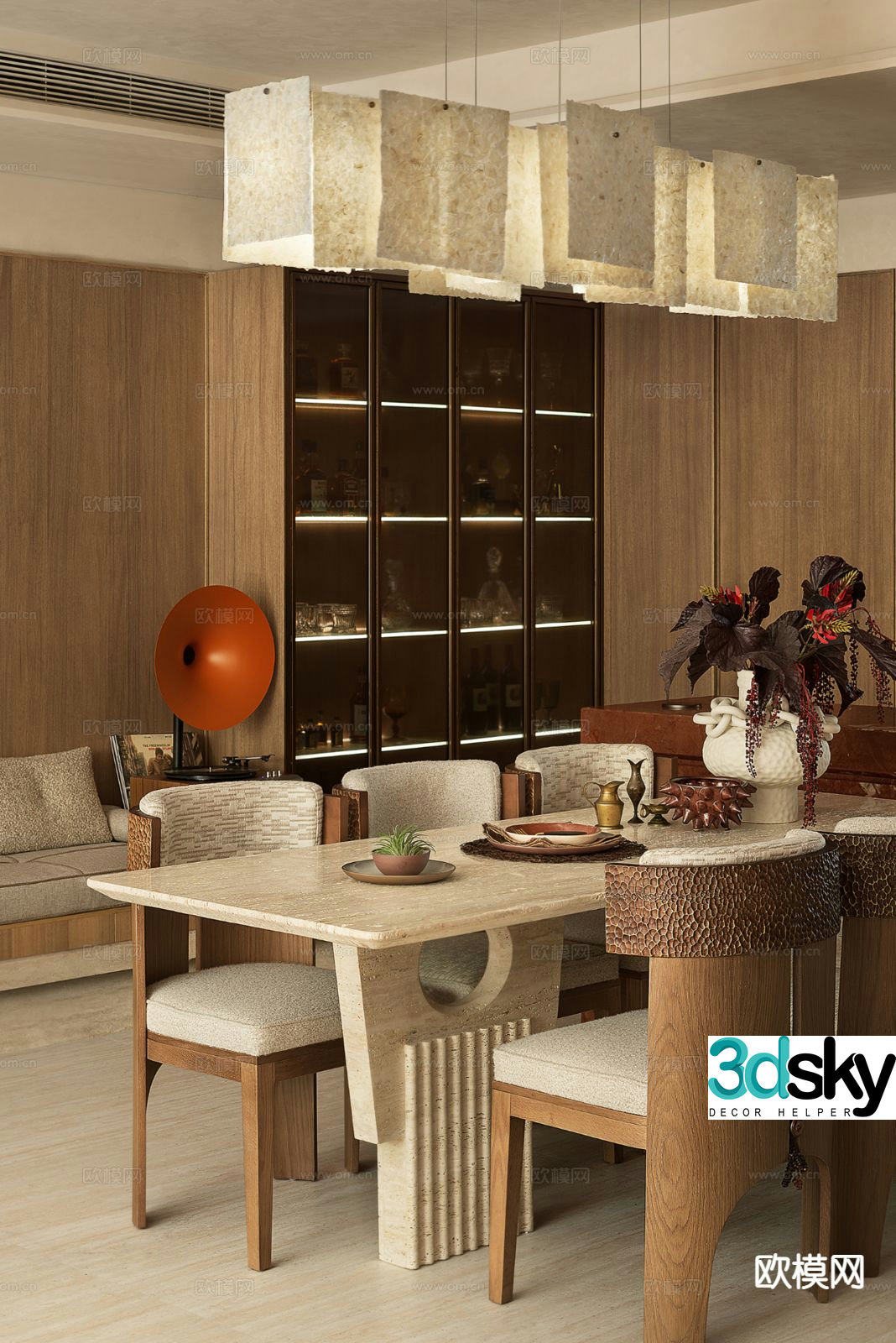 3D model of medieval island restaurant