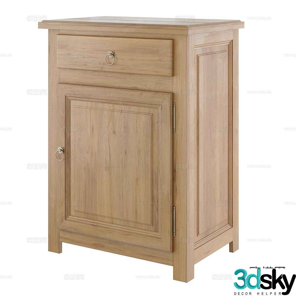 Nordic side cabinet wooden cabinet low cabinet 3d model