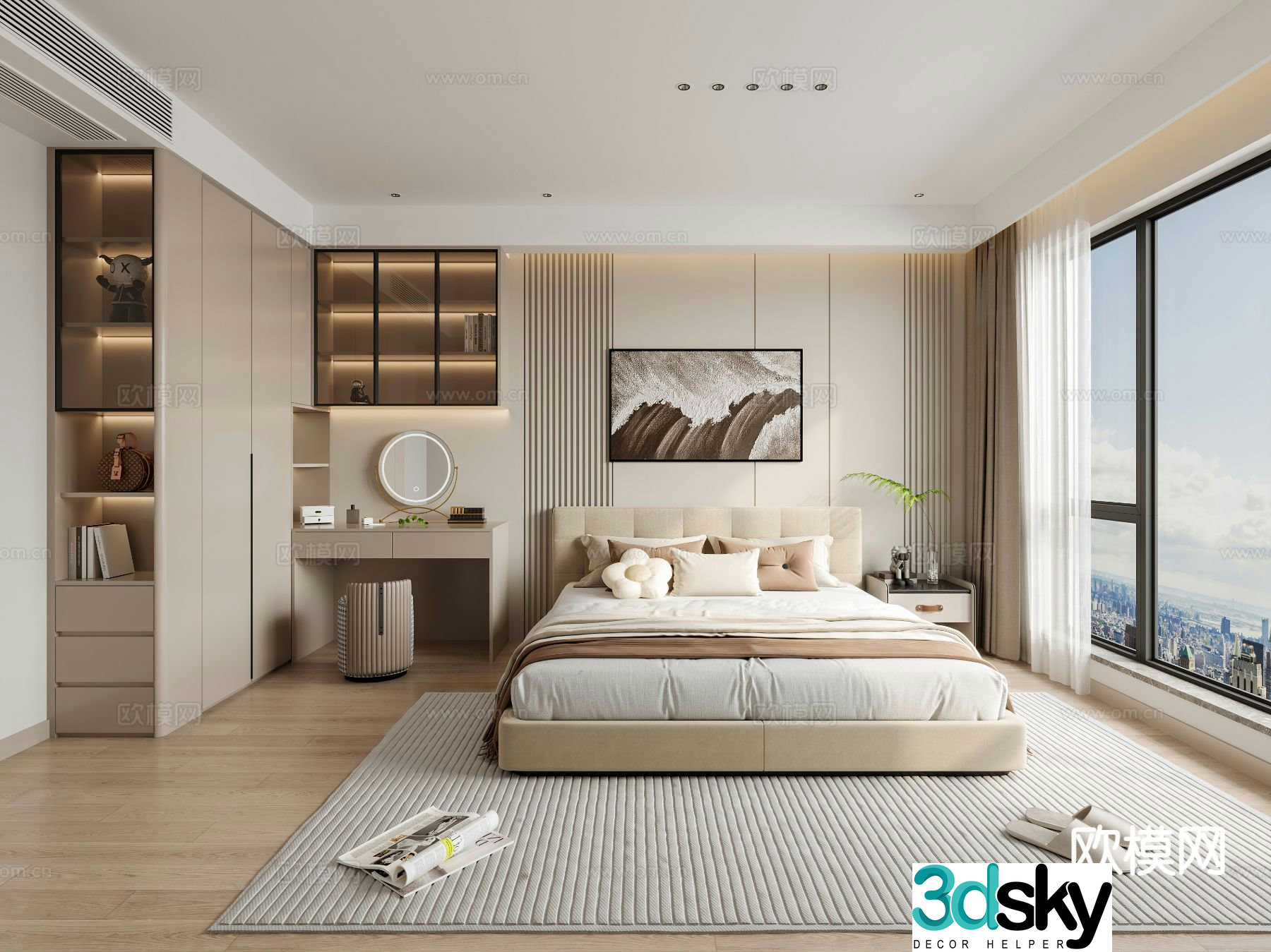 Modern bedroom master bedroom 3d model
