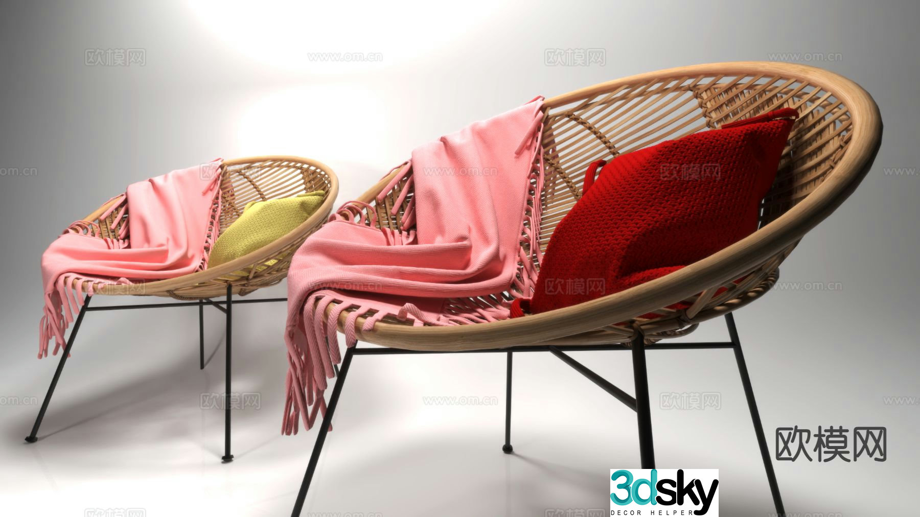 Leisure chair outdoor chair rattan chair 3d model