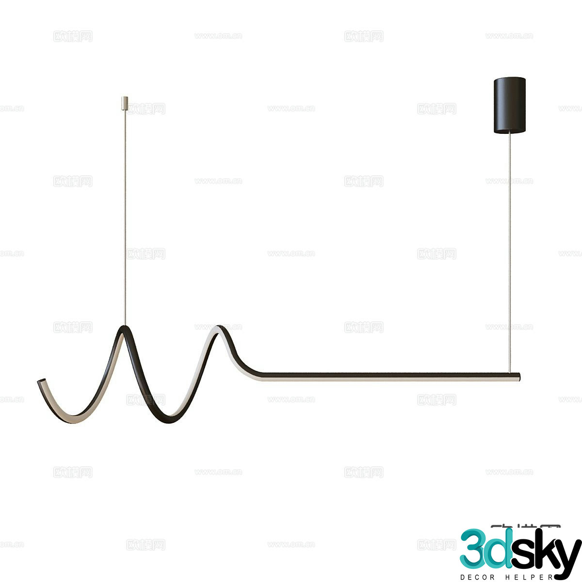 3D model of straight chandelier
