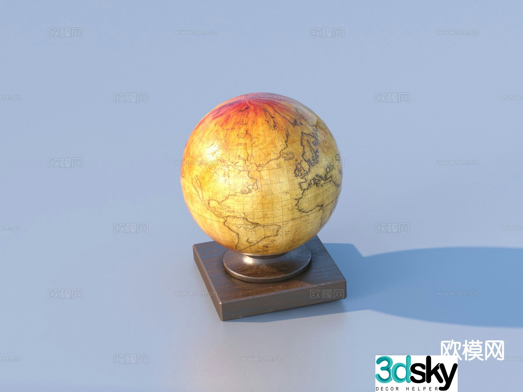 globe earth office equipment 3d model