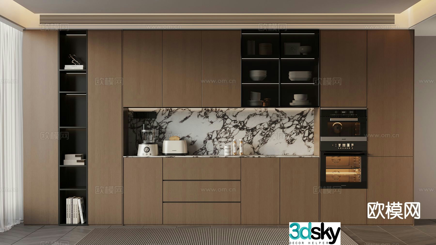 Italian wine cabinet sideboard 3d model
