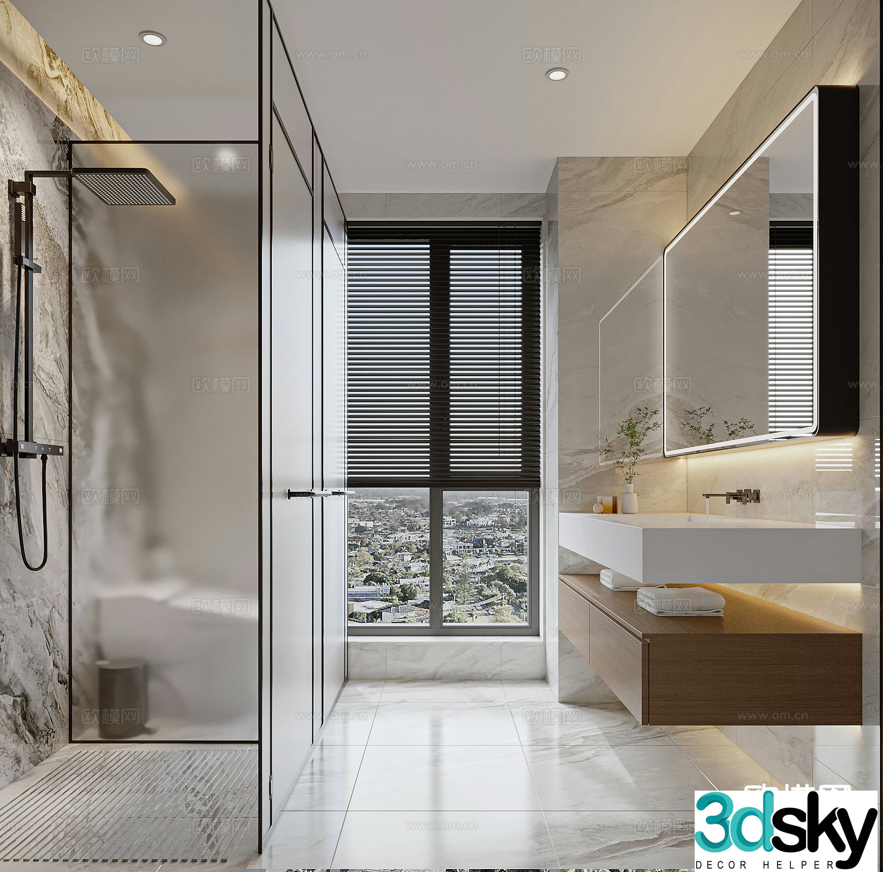 Modern bathroom bathroom 3d model