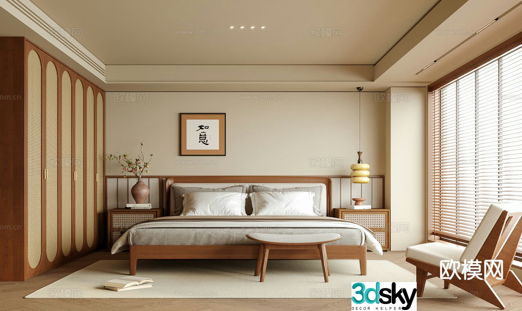 Japanese style bedroom master bedroom 3d model