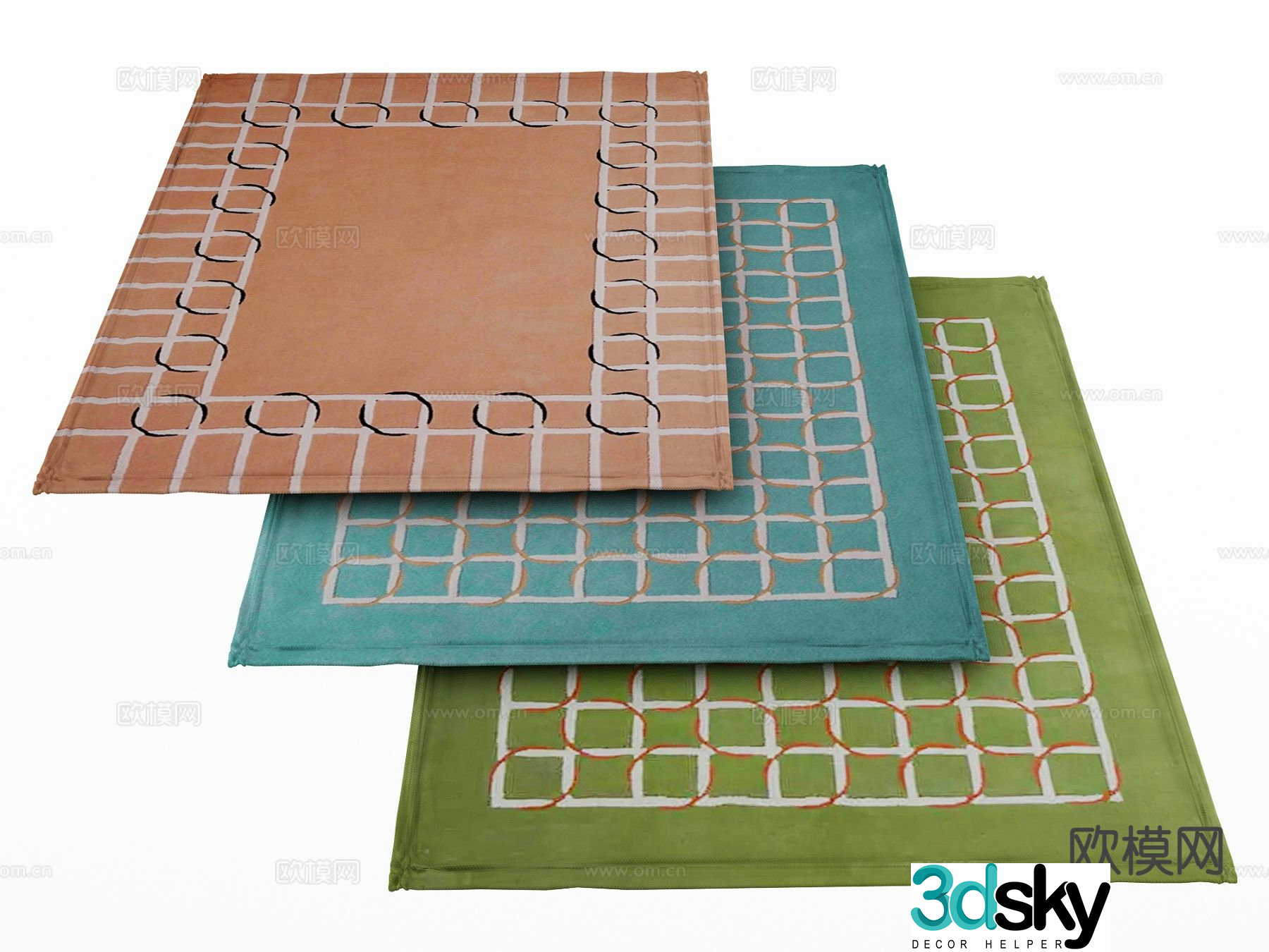 Modern carpet square carpet 3d model