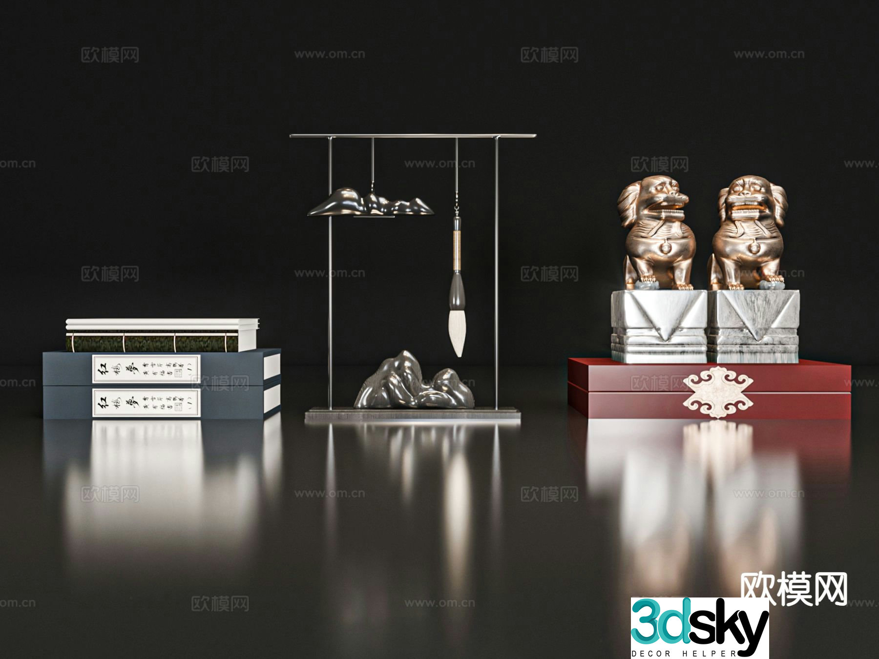 New Chinese style jewelry Zen decoration 3D model