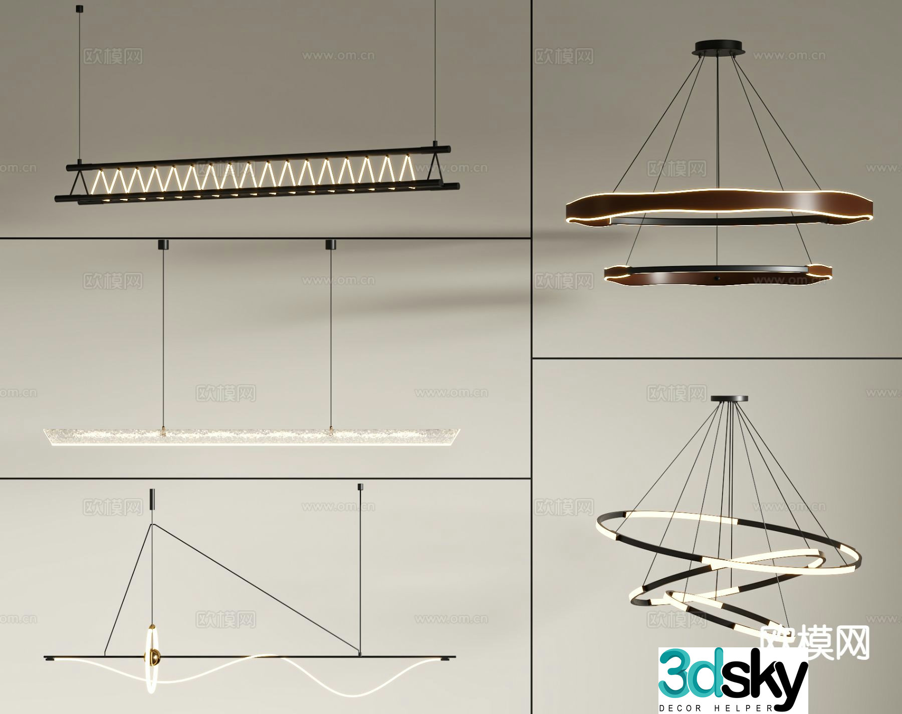 Modern chandelier 3d model