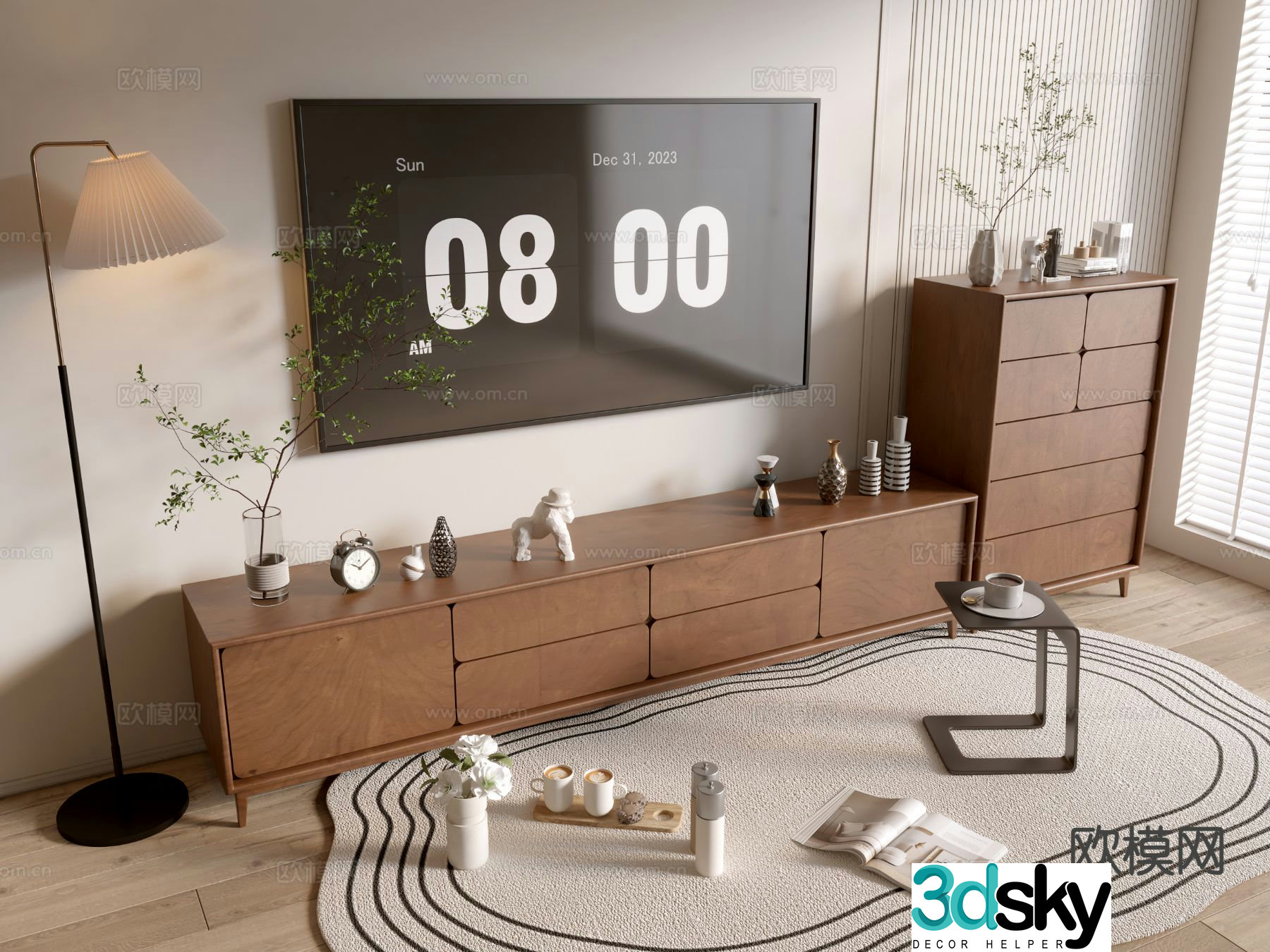 Medieval style TV cabinet 3D model