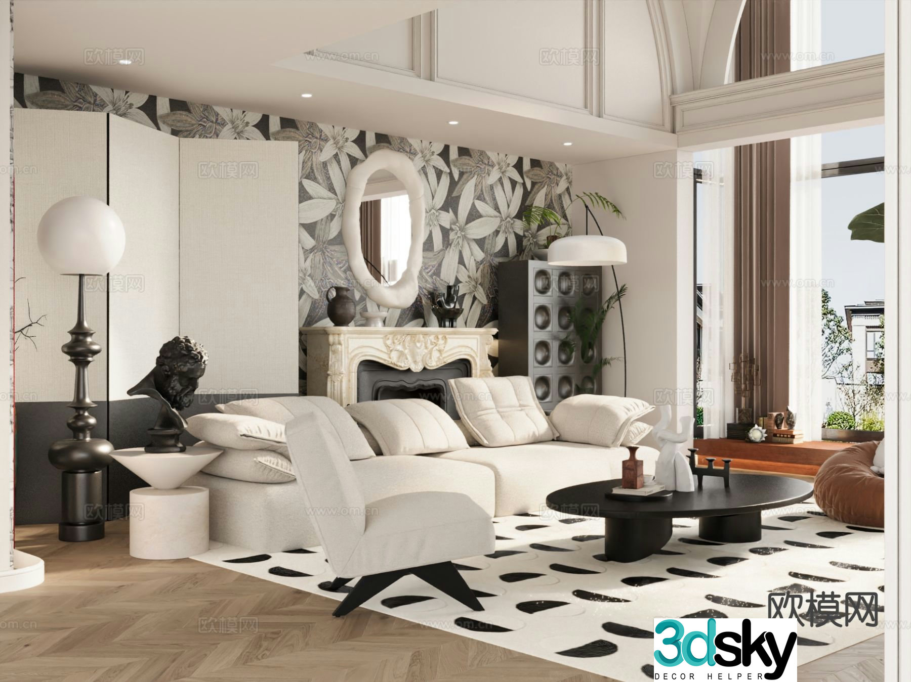 French living room 3d model