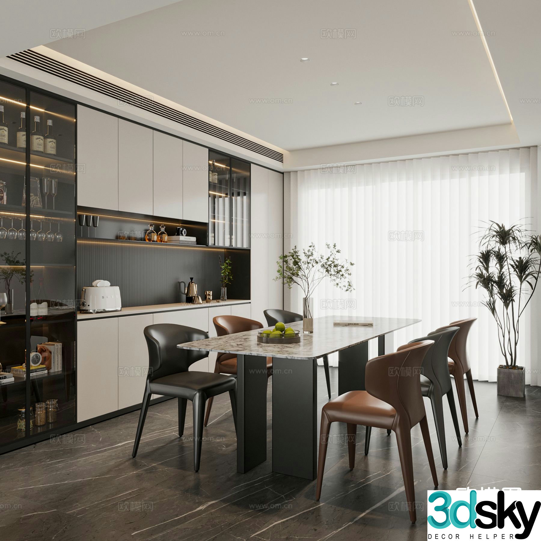 Modern restaurant 3d model
