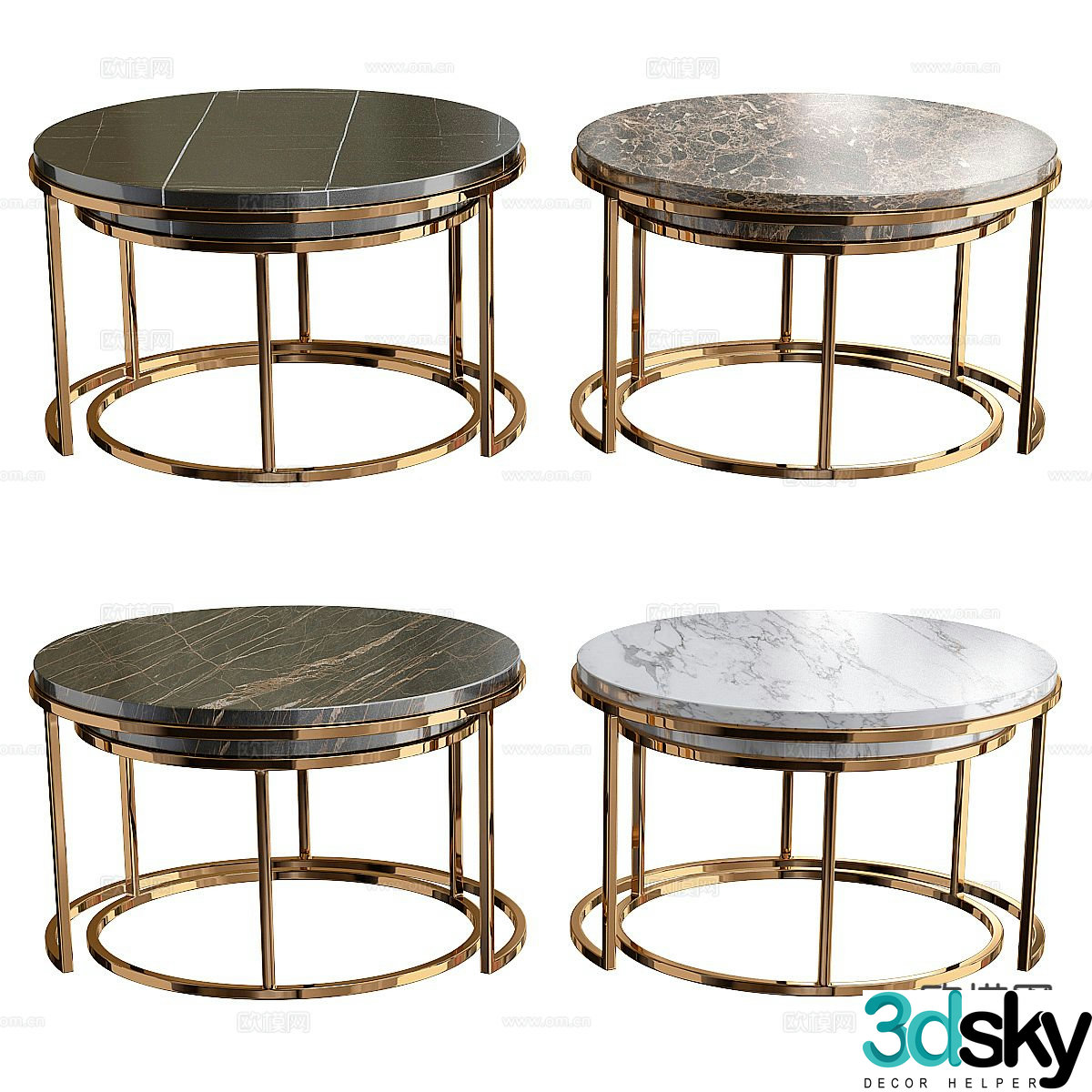 Marble coffee table 3d model