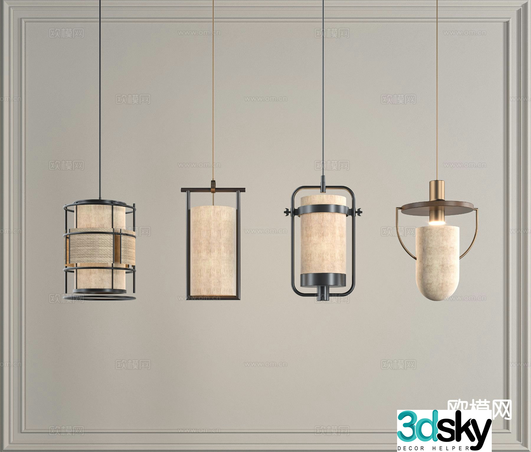 Medieval style chandelier 3d model