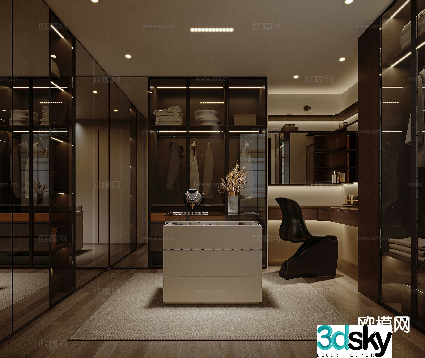 Modern cloakroom 3d model