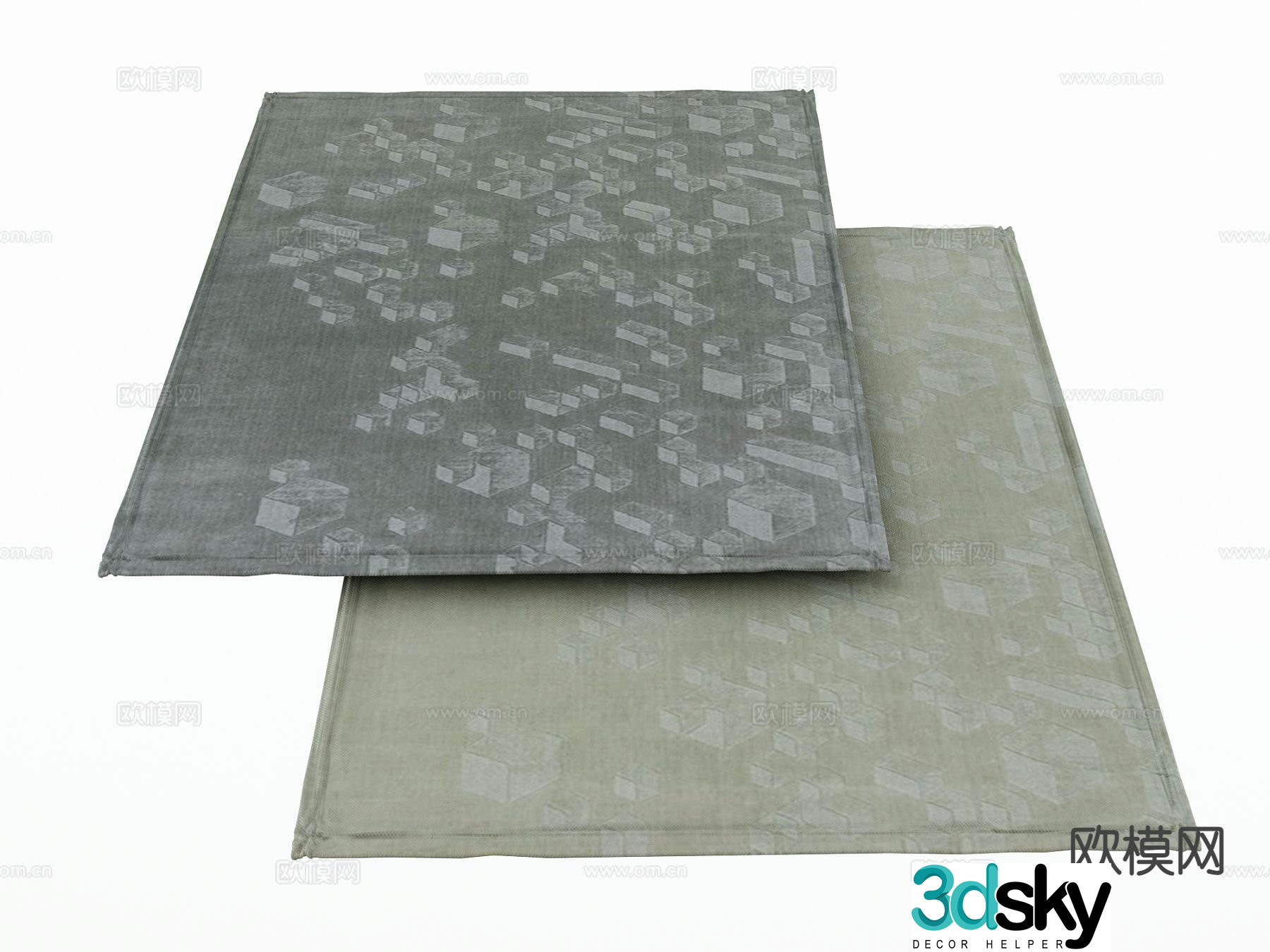 Modern carpet square carpet 3d model