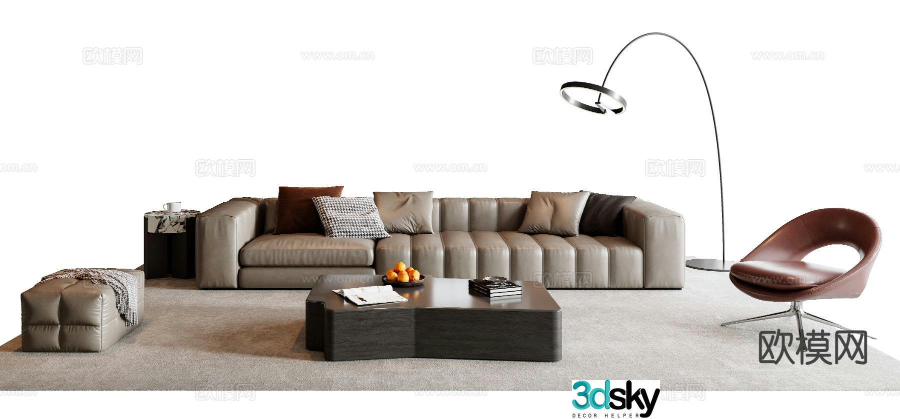 Italian sectional sofa 3d model