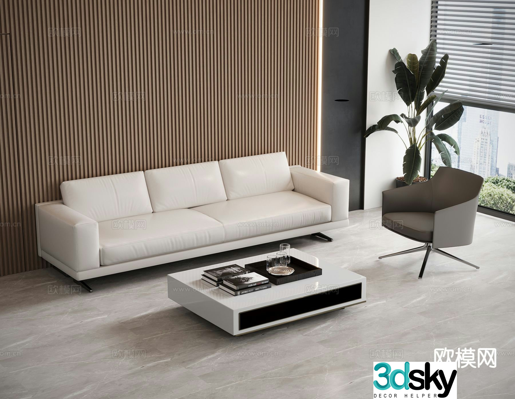 Modern sectional sofa 3d model