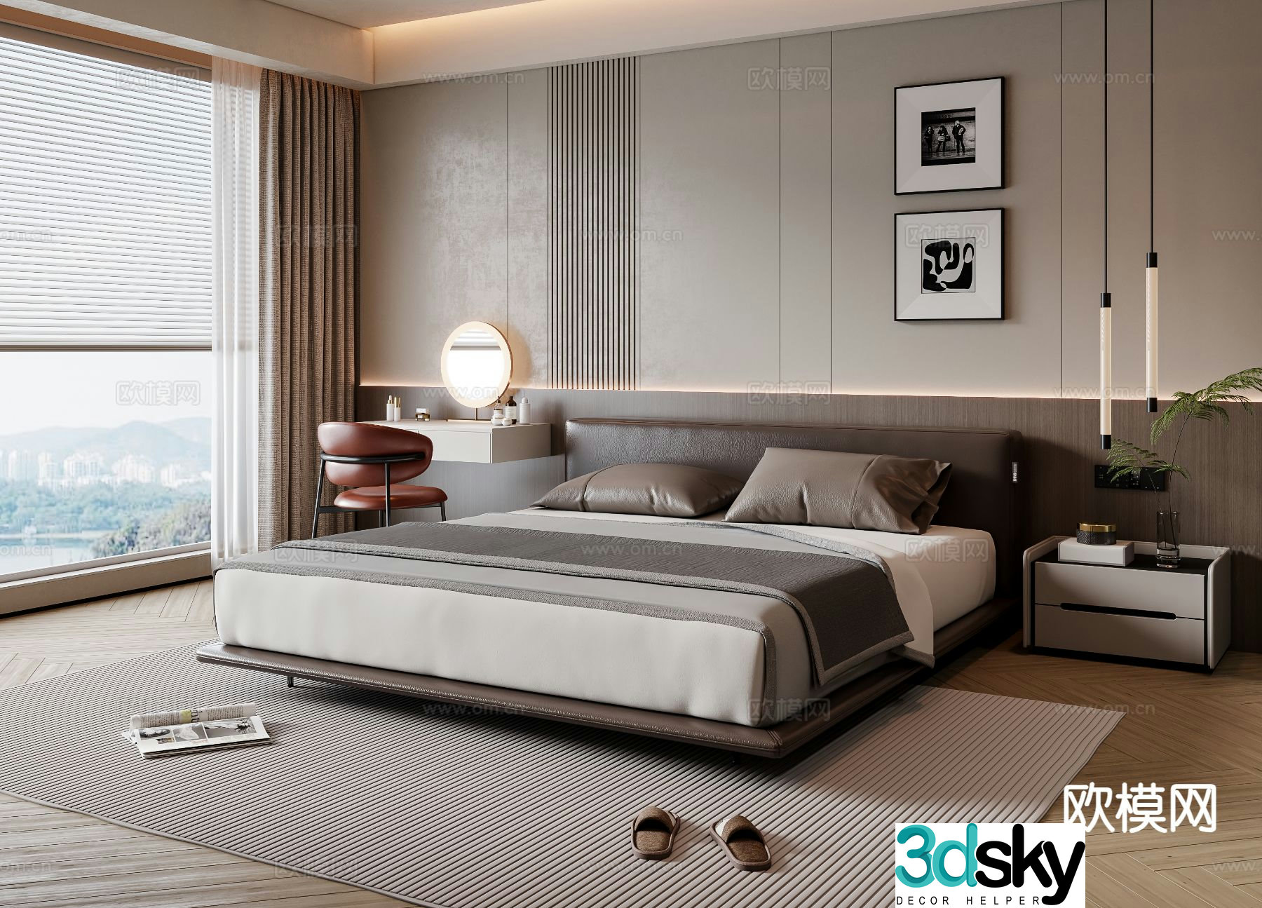 Italian style bedroom master bedroom 3d model