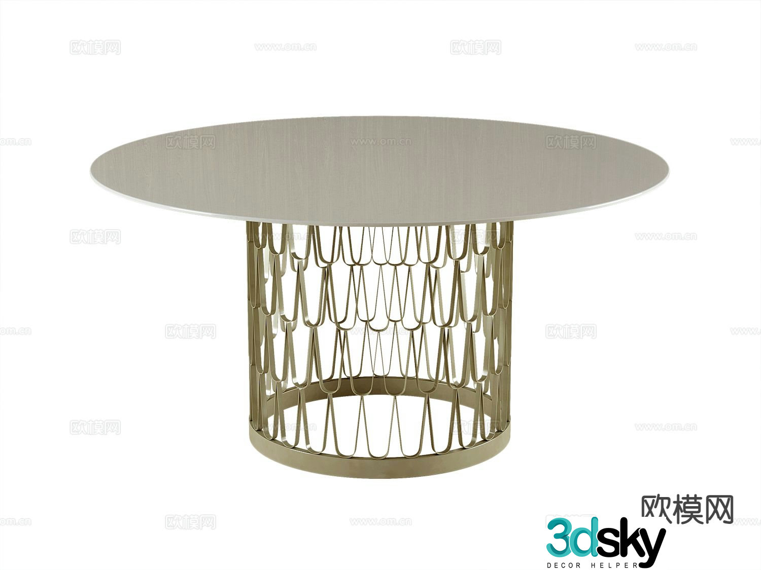 Modern dining table round dining table 3d model