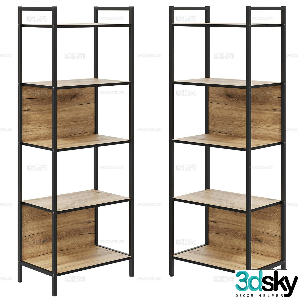 Nordic decorative cabinet shelf 3d model