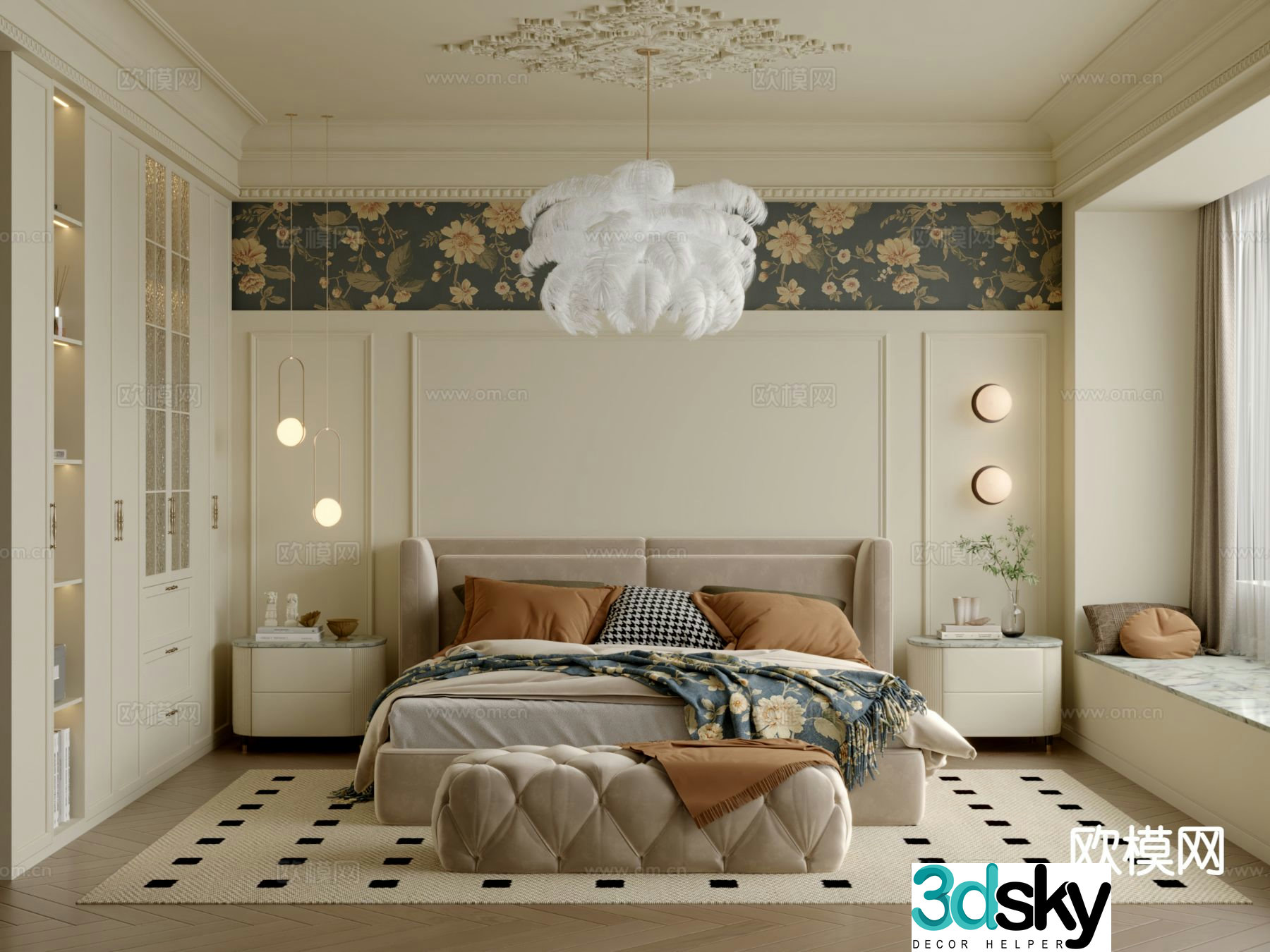 French bedroom master bedroom 3d model