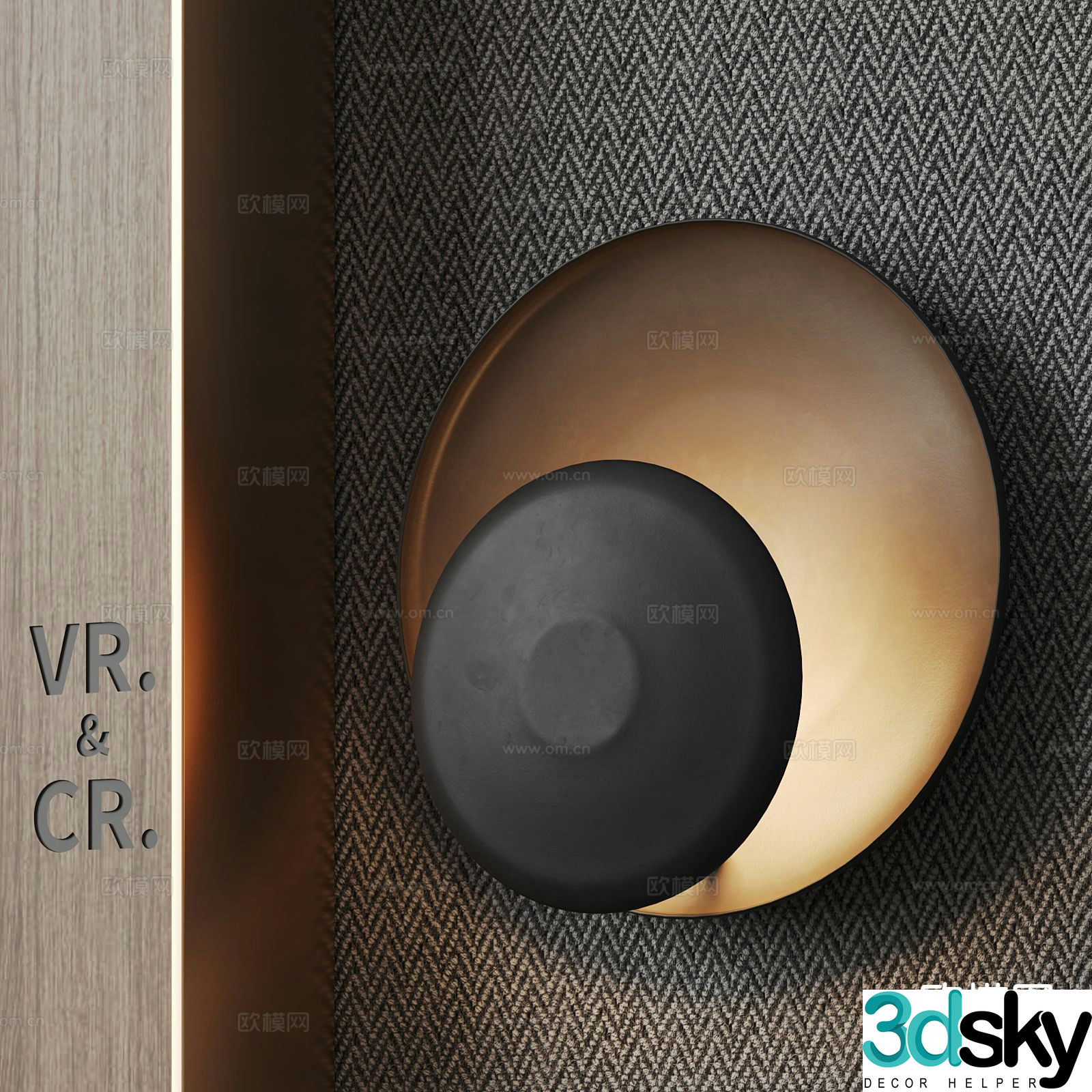 Modern round wall light metal wall light 3d model