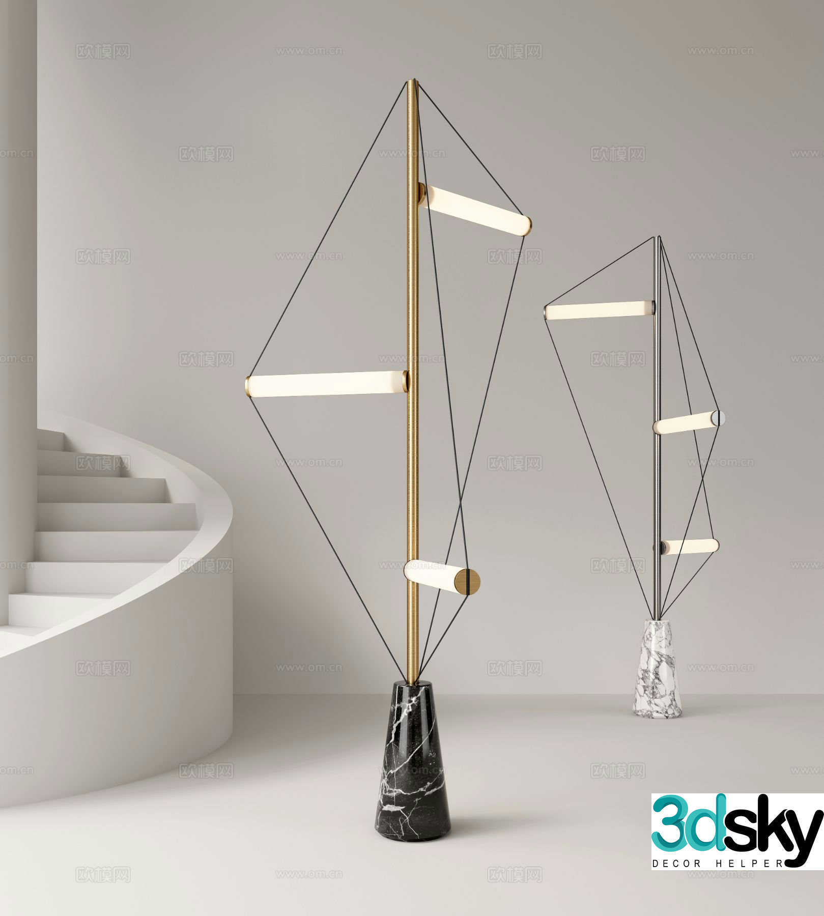 Modern floor lamp 3d model