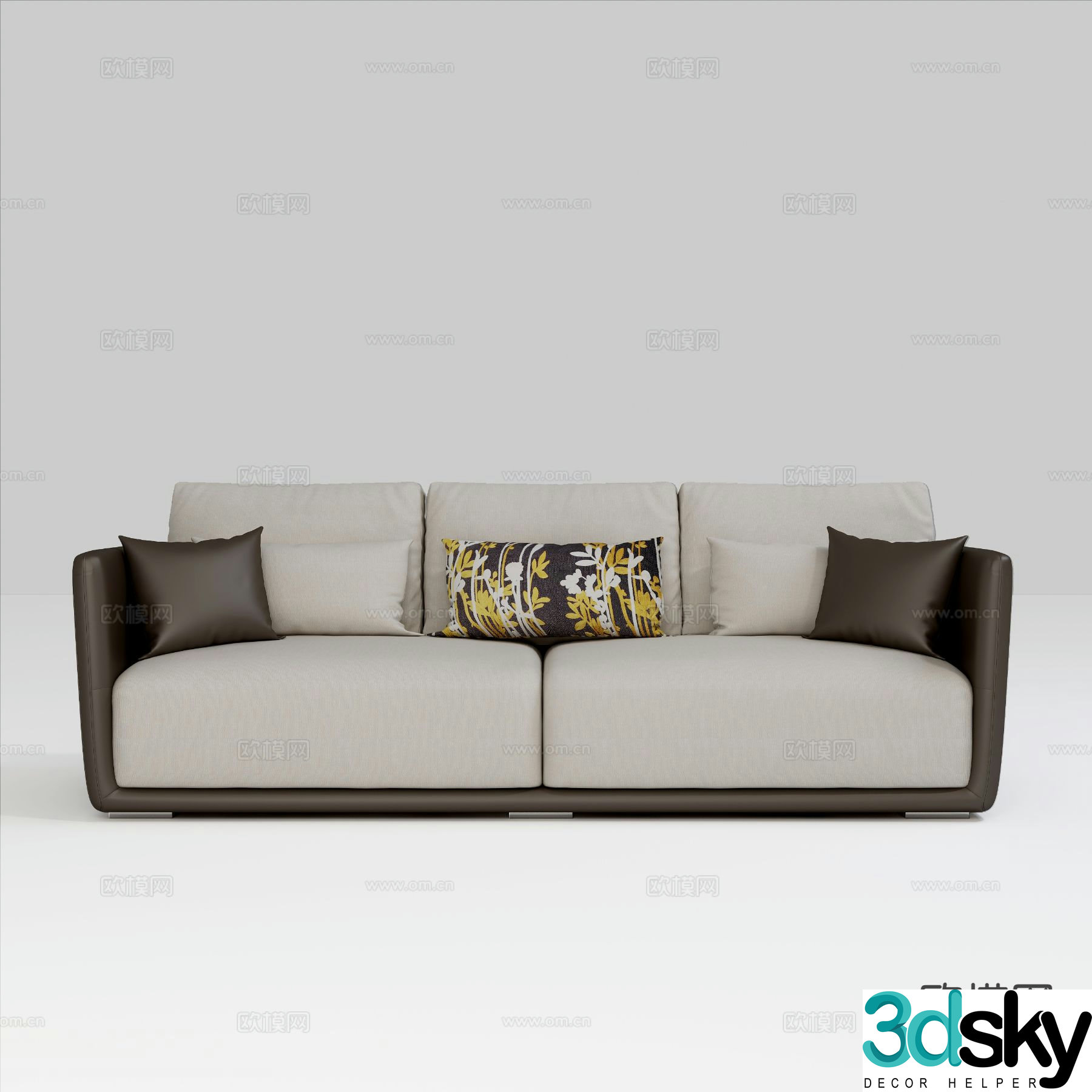 Modern three seater sofa 3d model