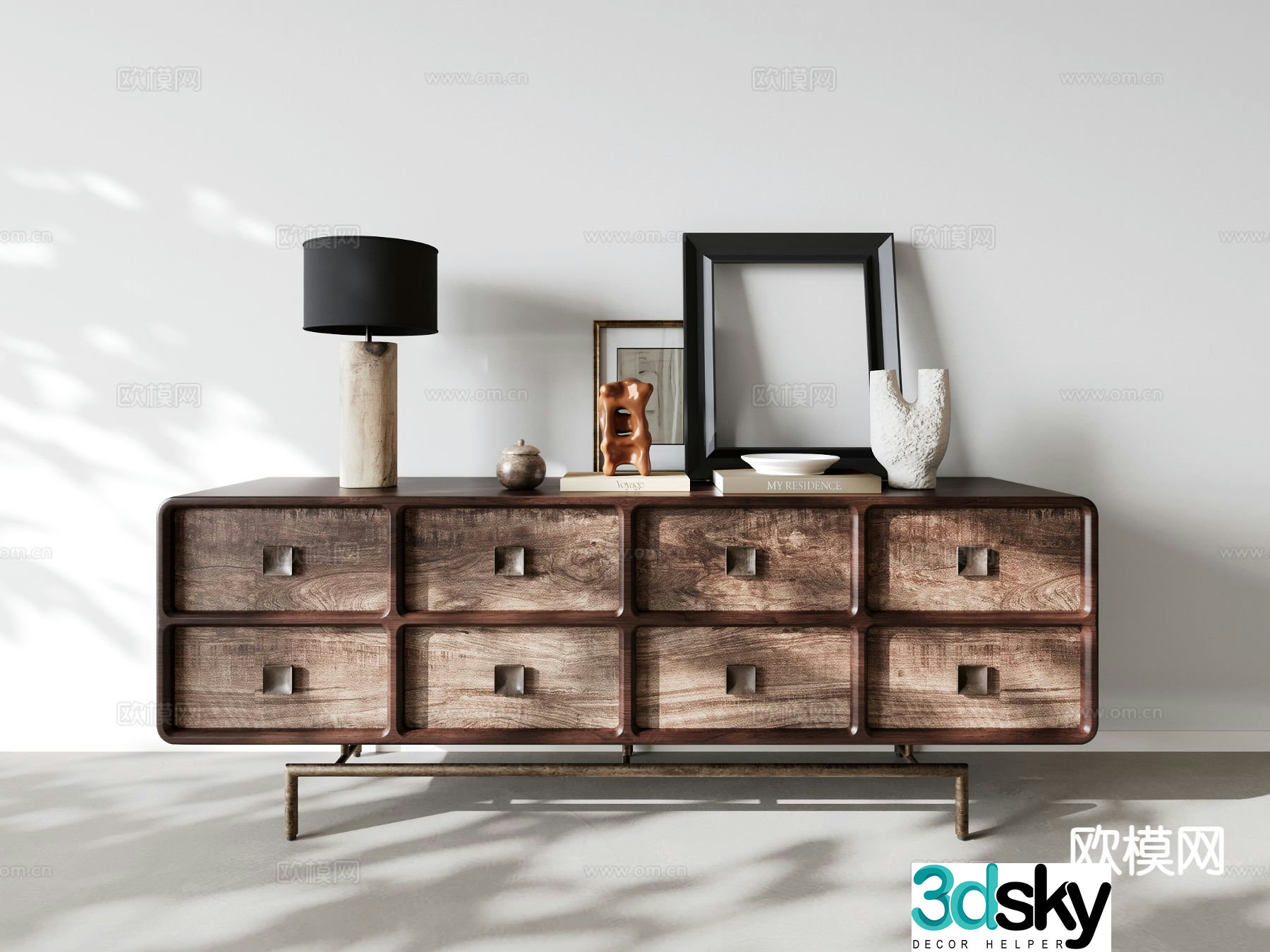 Medieval style TV cabinet 3D model