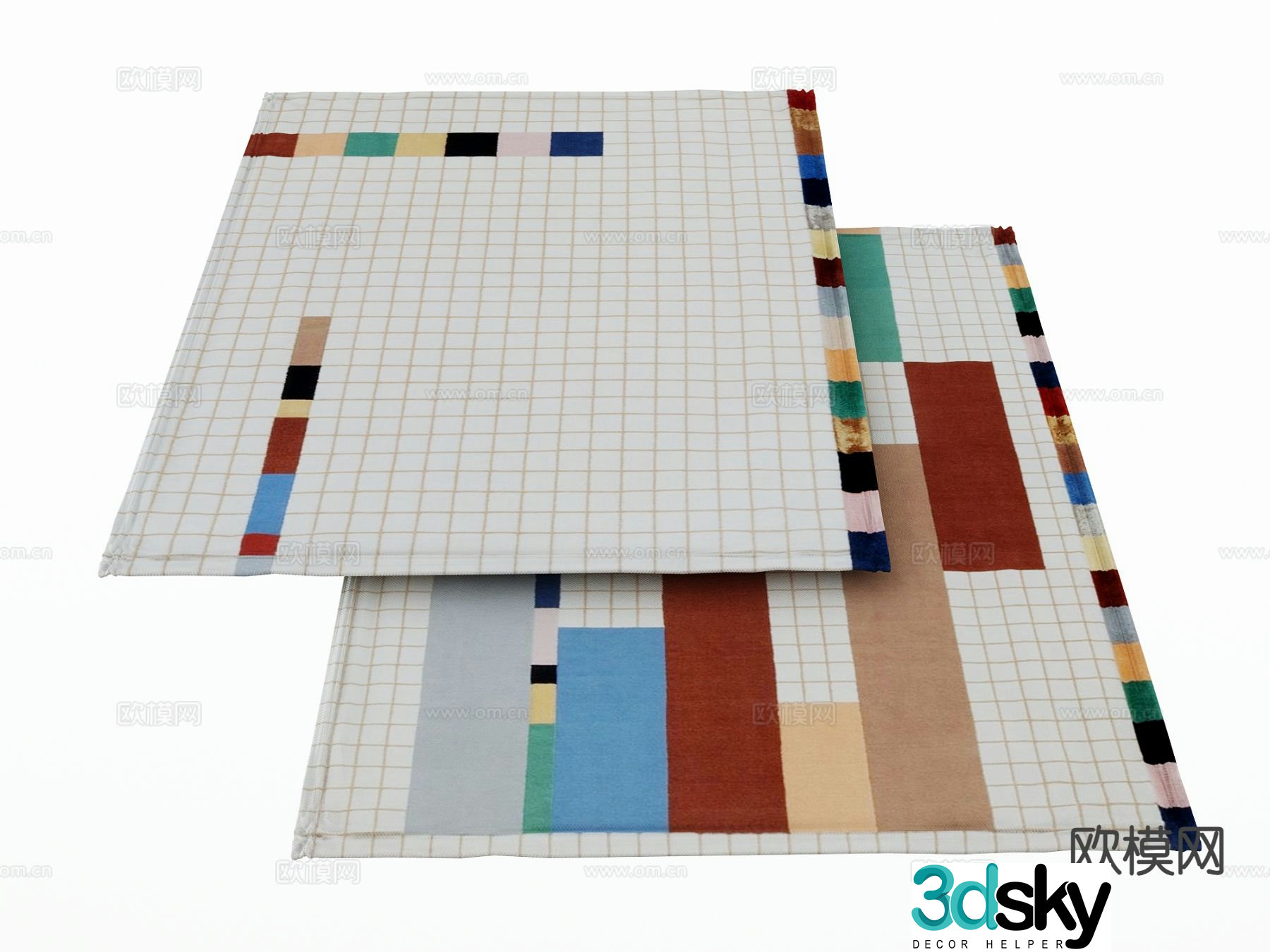 Modern carpet square carpet 3d model