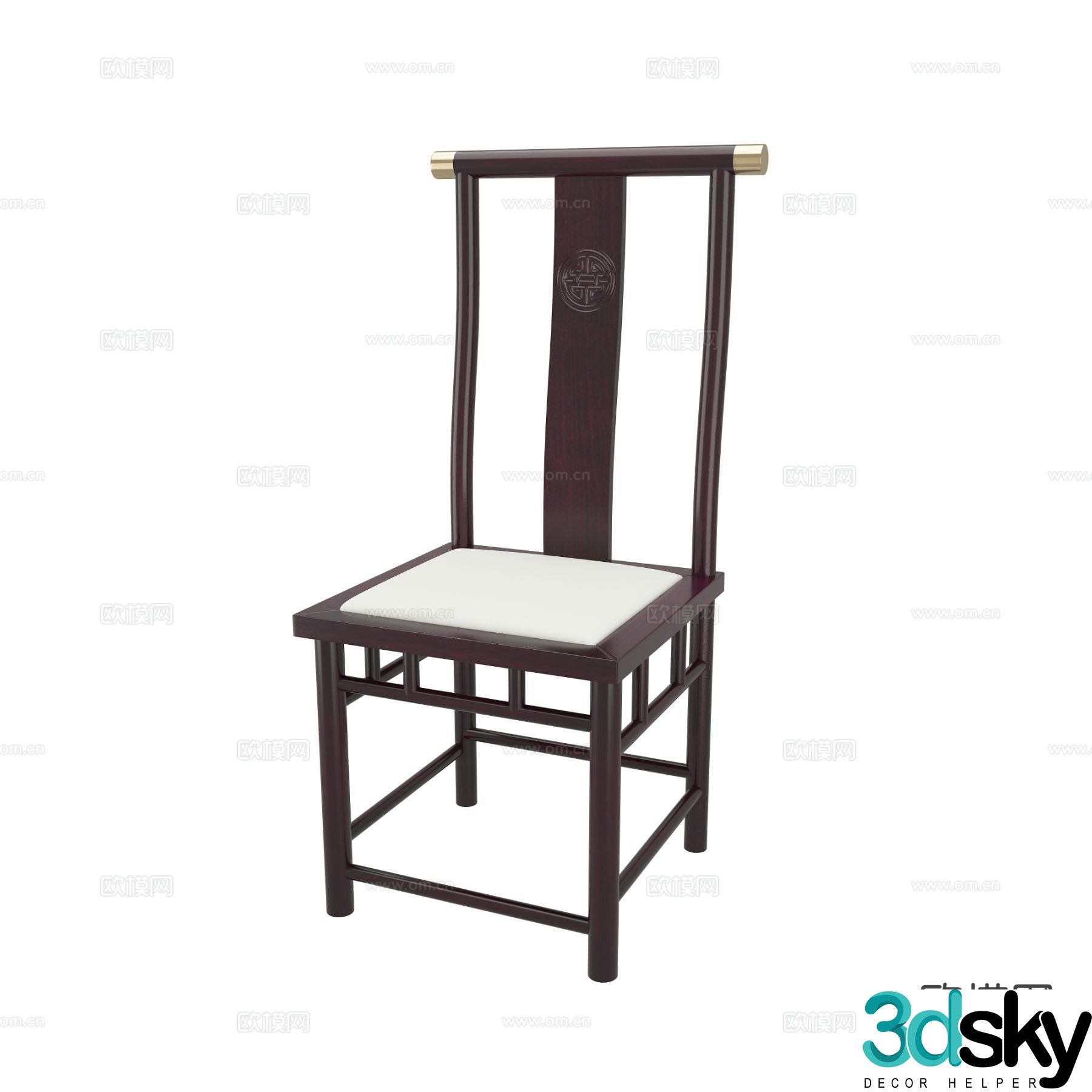 New Chinese style Taishi chair dining chair 3d model