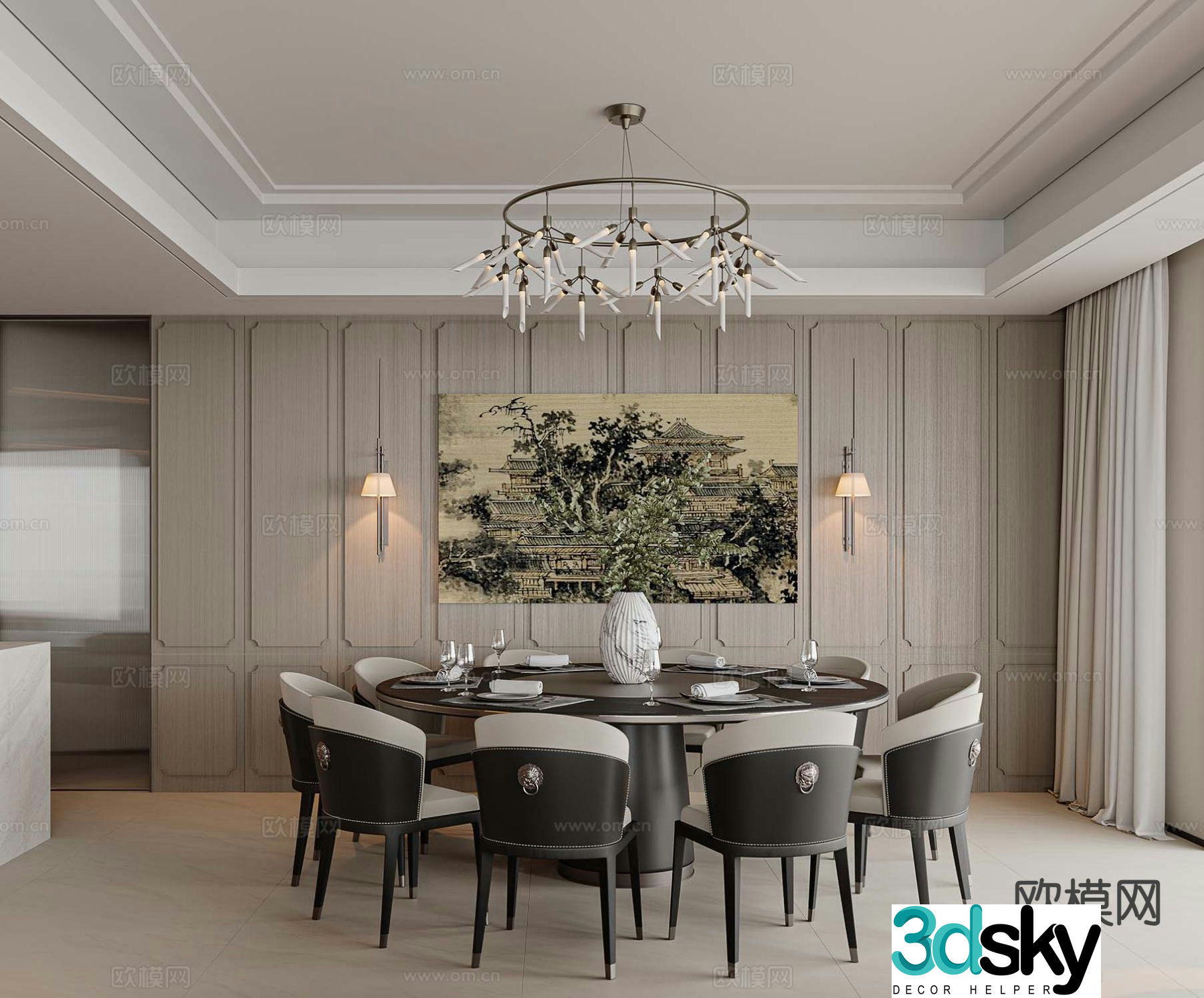 New Chinese restaurant 3d model