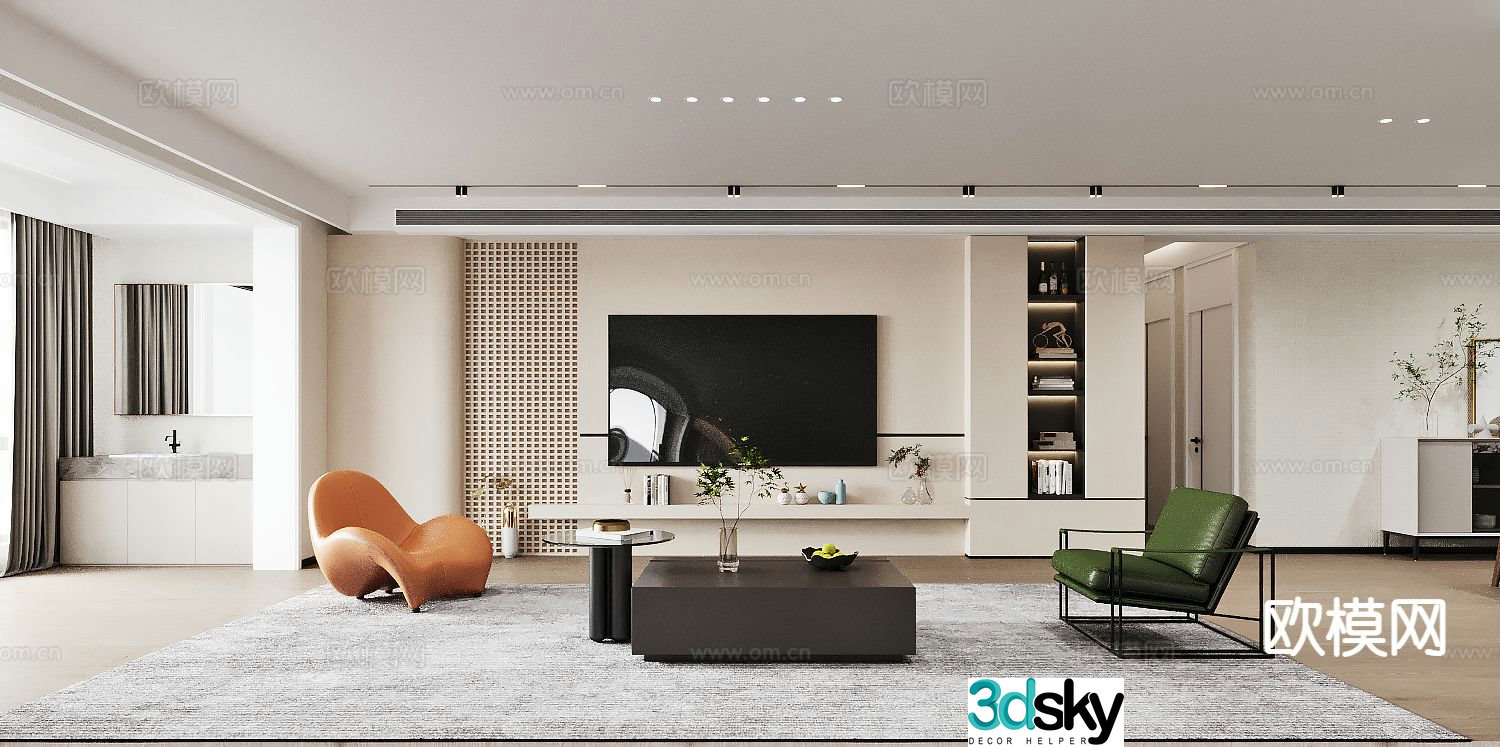 Modern living room 3d model