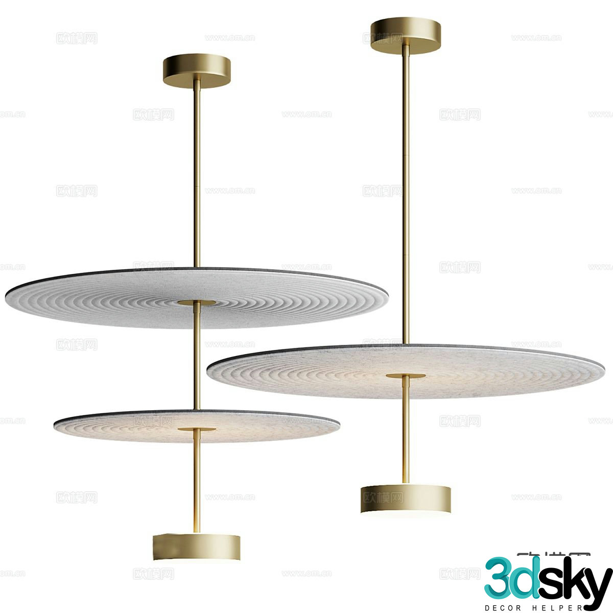 Modern minimalist chandelier 3d model