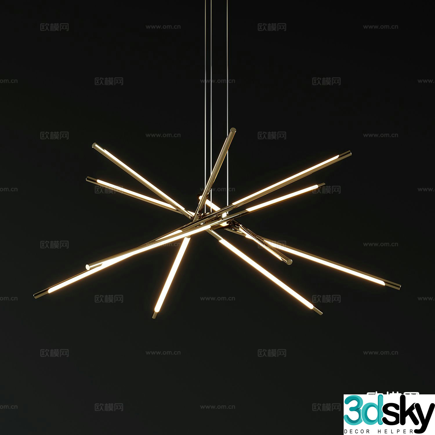 Modern bracket chandelier 3d model