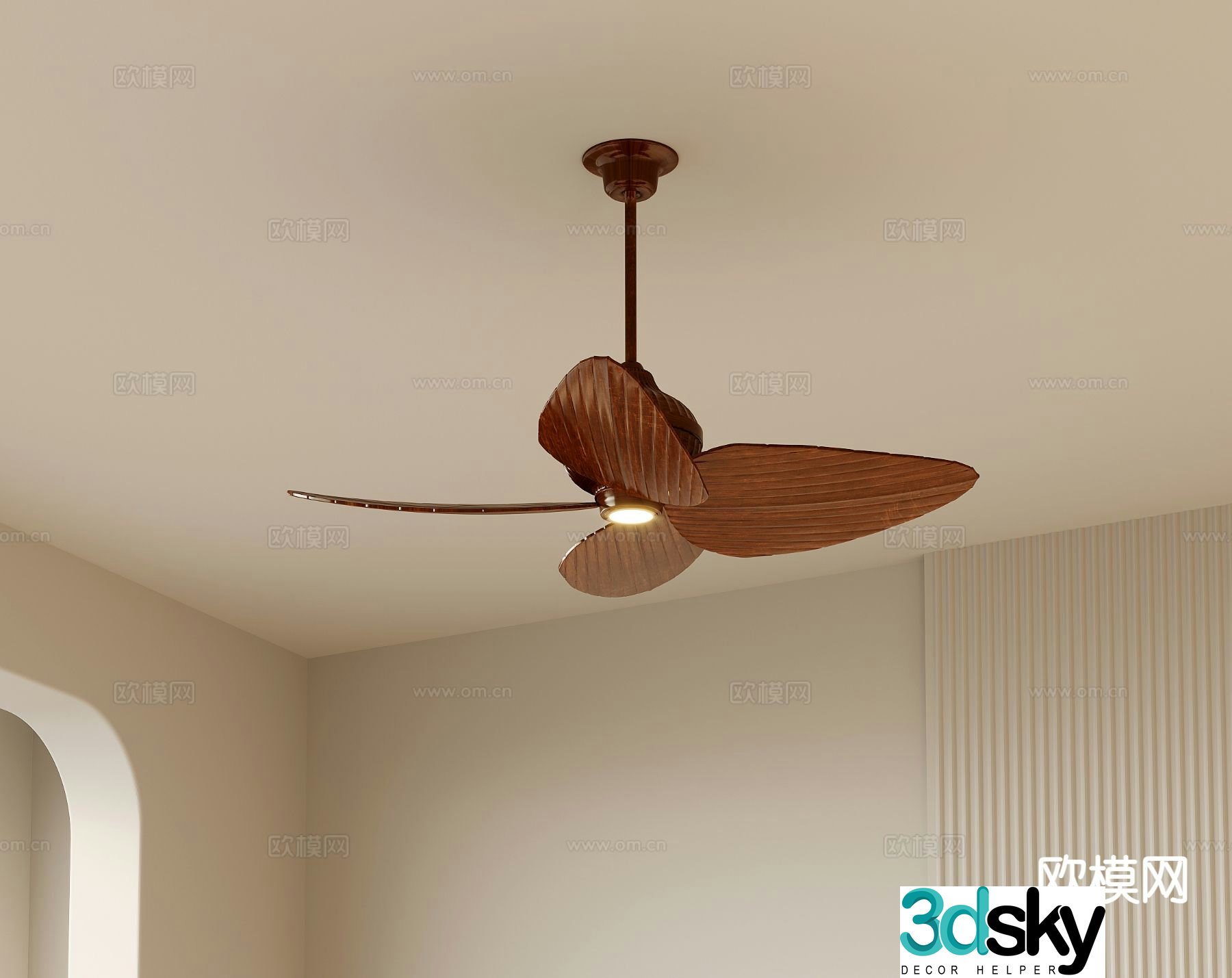 Medieval style ceiling fan lamp fan lamp 3d model
