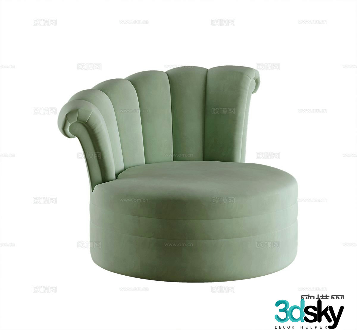 American single sofa 3d model