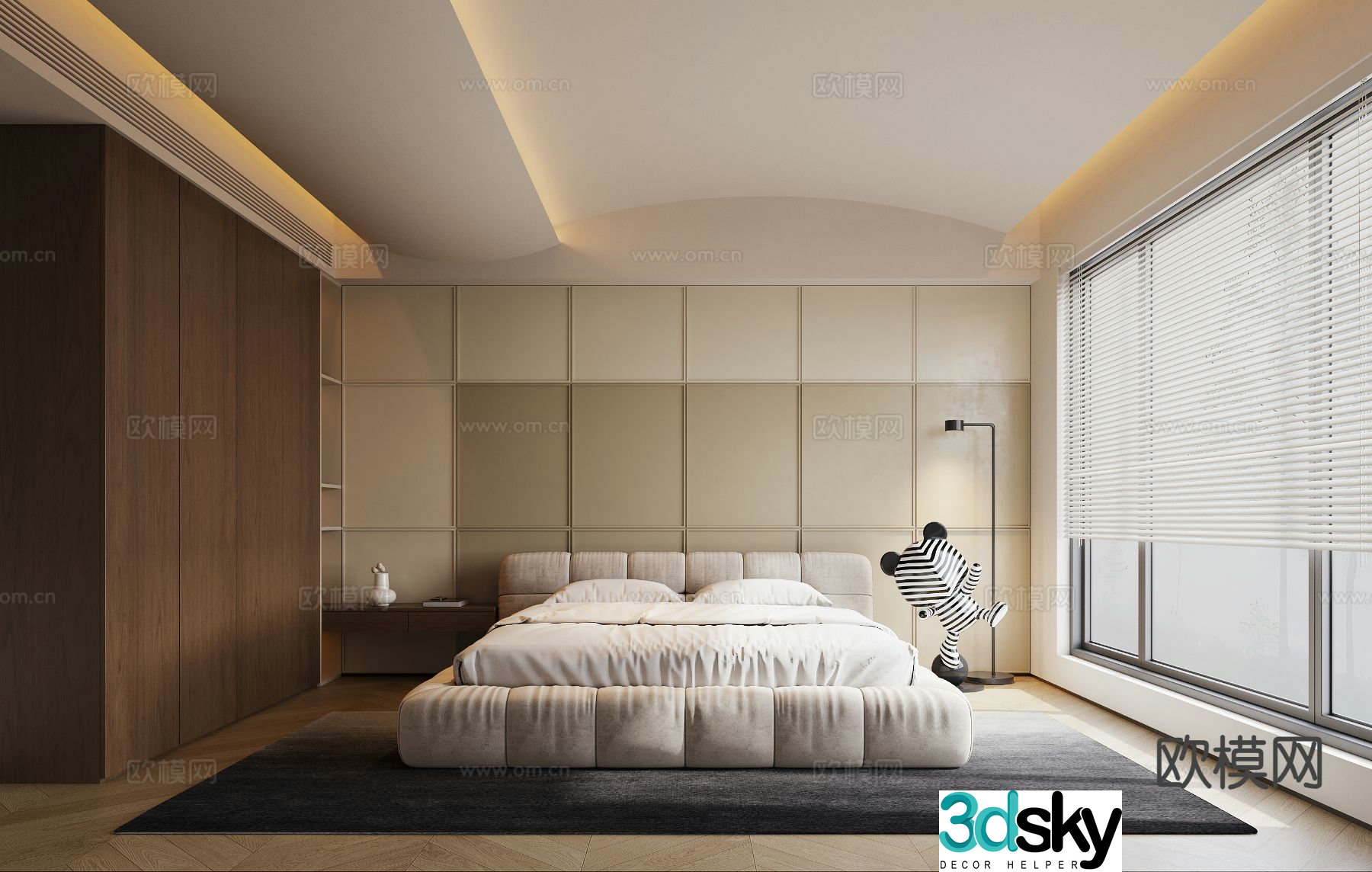 Modern bedroom master bedroom 3d model