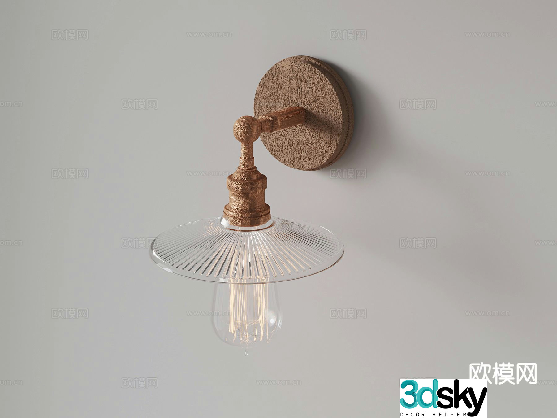 French wall lamp retro style wall lamp 3d model