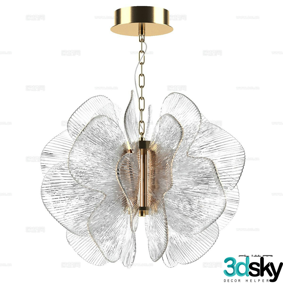 Modern dining room chandelier 3d model