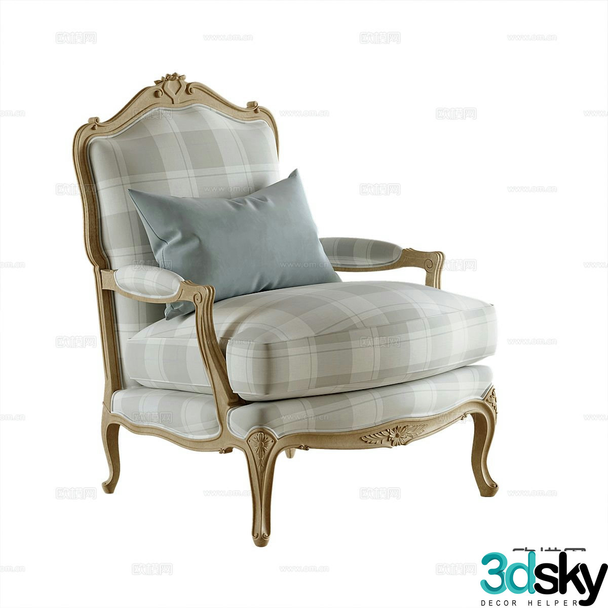 American armchair leisure chair 3d model