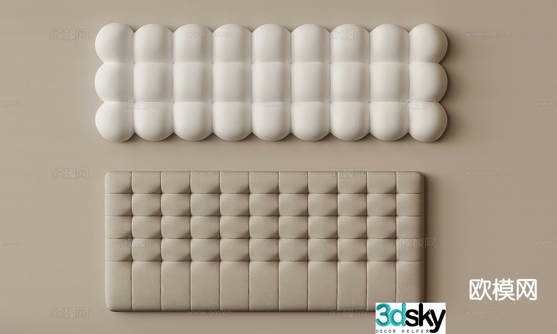 Modern bedside backrest soft bed backrest pillow 3d model
